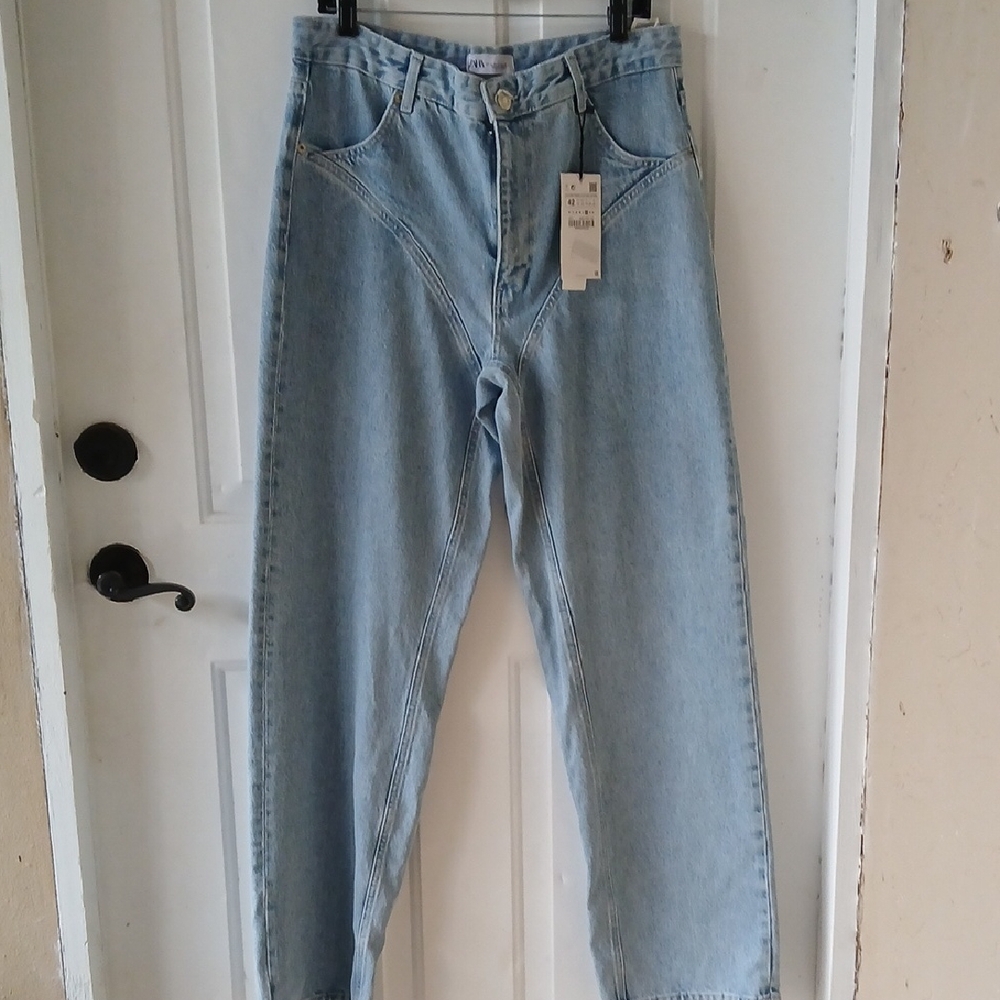 Zara Light Blue High-Rise Jeans